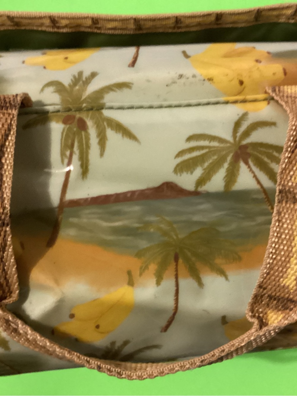 Avon Vintage Tropical Banana Print Mini Tote Bag - Picture 7 of 11